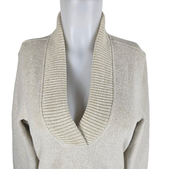 Duluth Trading Co Active Wear Heathered Tan Sweater Pockets Women's M - Picture 2 of 5